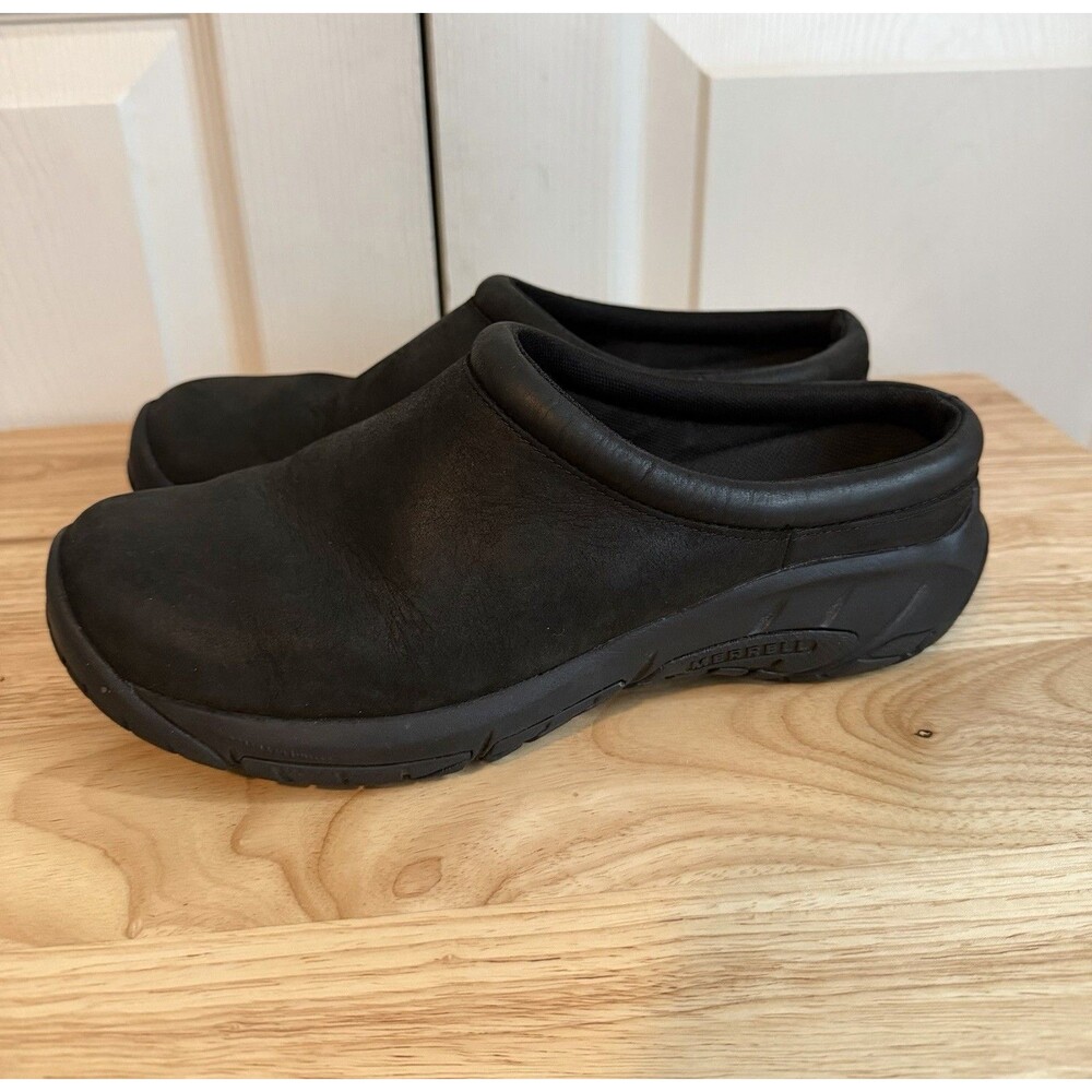 Merrell Encore Nova 4 Clogs Loafers Shoes Womens Size 8.5 Black Leather Slip On